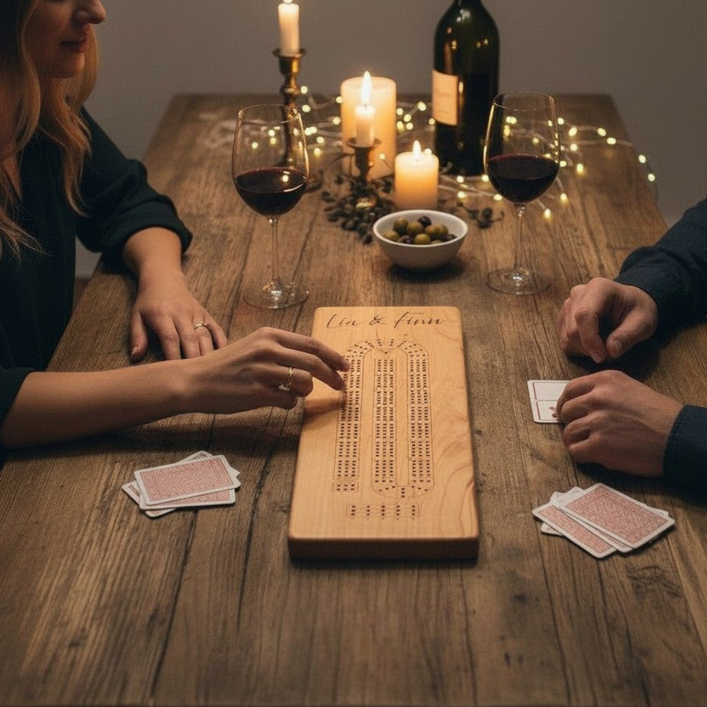 Personalized Cribbage Board – Maple, Cherry or Walnut Wood Set