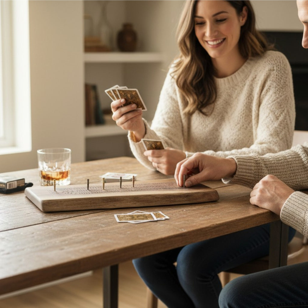 Personalized Custom Live Edge Cribbage Board, Maple or Black Walnut Crib Boards with Live Edge Design, Rustic Game Board with Peg Storage, Custom Engraved Gifts, Fun Family Game