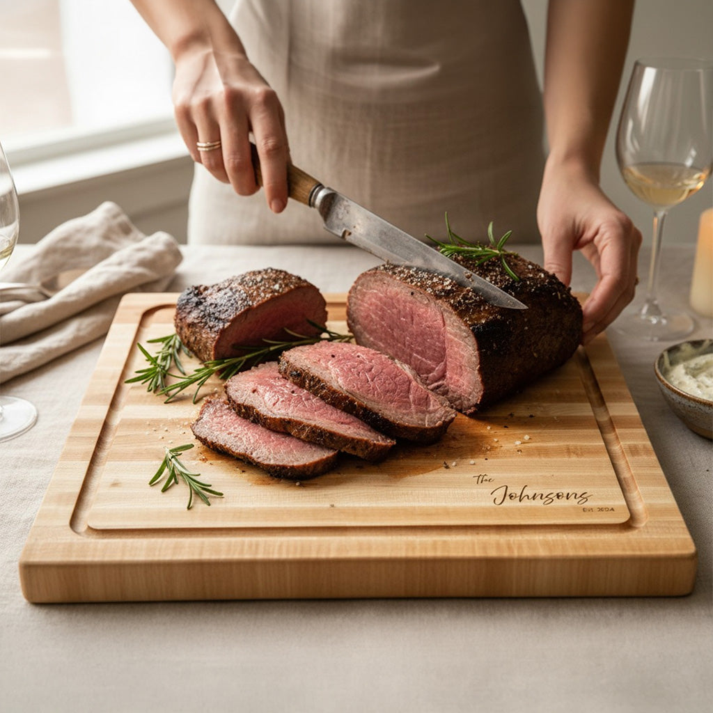 Personalized Cutting Boards, Edge Grain Maple Custom Engraved Boards.