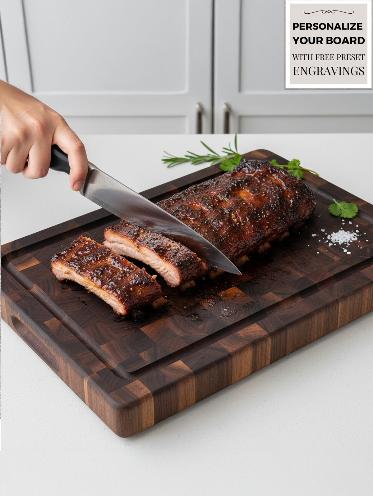 Personalized Cutting Boards, End Grain Walnut and Maple Custom Engraved Boards.