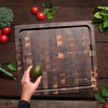 Personalized Cutting Boards, End Grain Walnut and Maple Custom Engraved Boards.