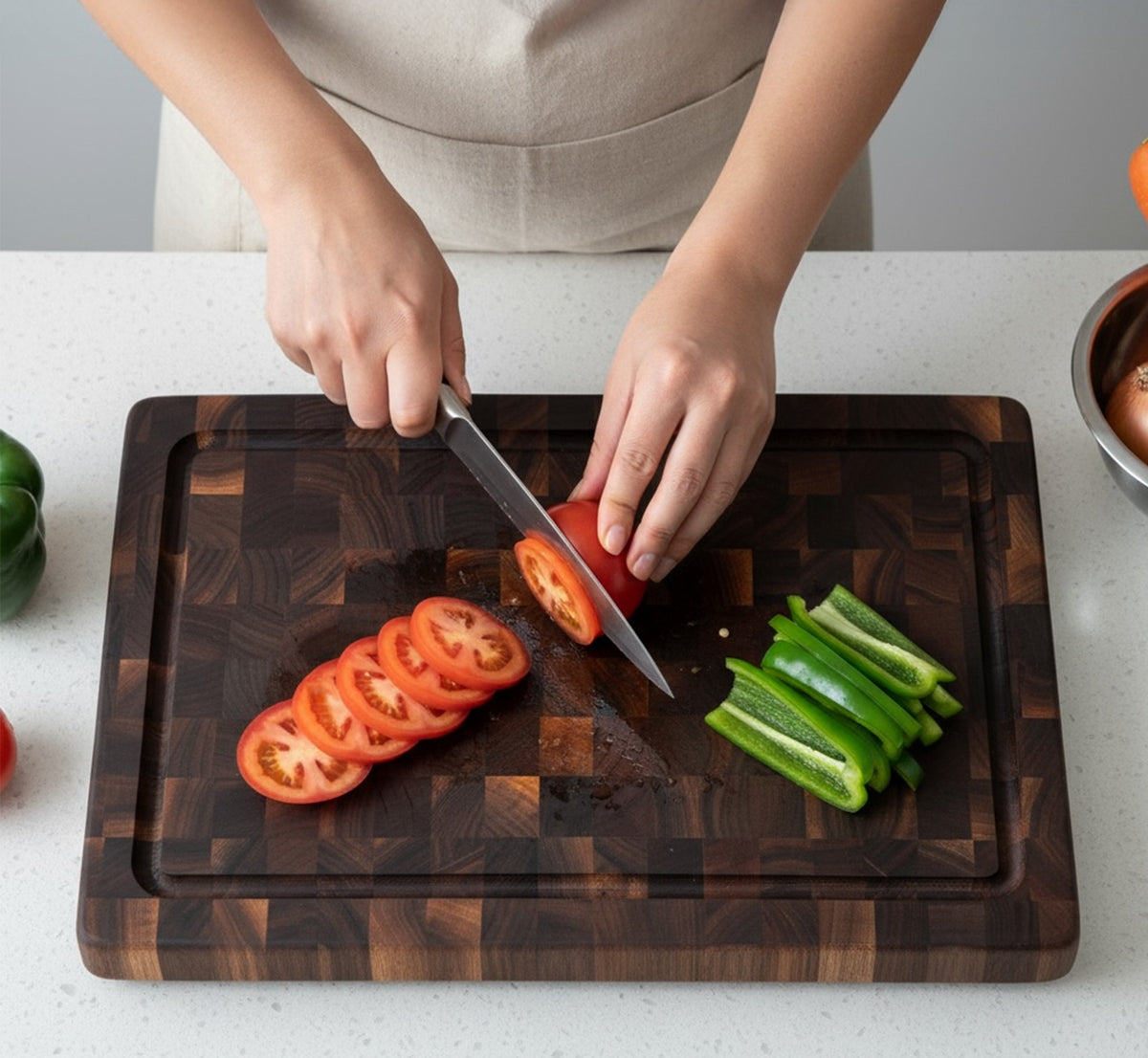 Personalized Cutting Boards, End Grain Walnut and Maple Custom Engraved Boards.