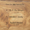 Personalized Maple Live Edge Charcuterie Board – Custom Engraved Serving Board