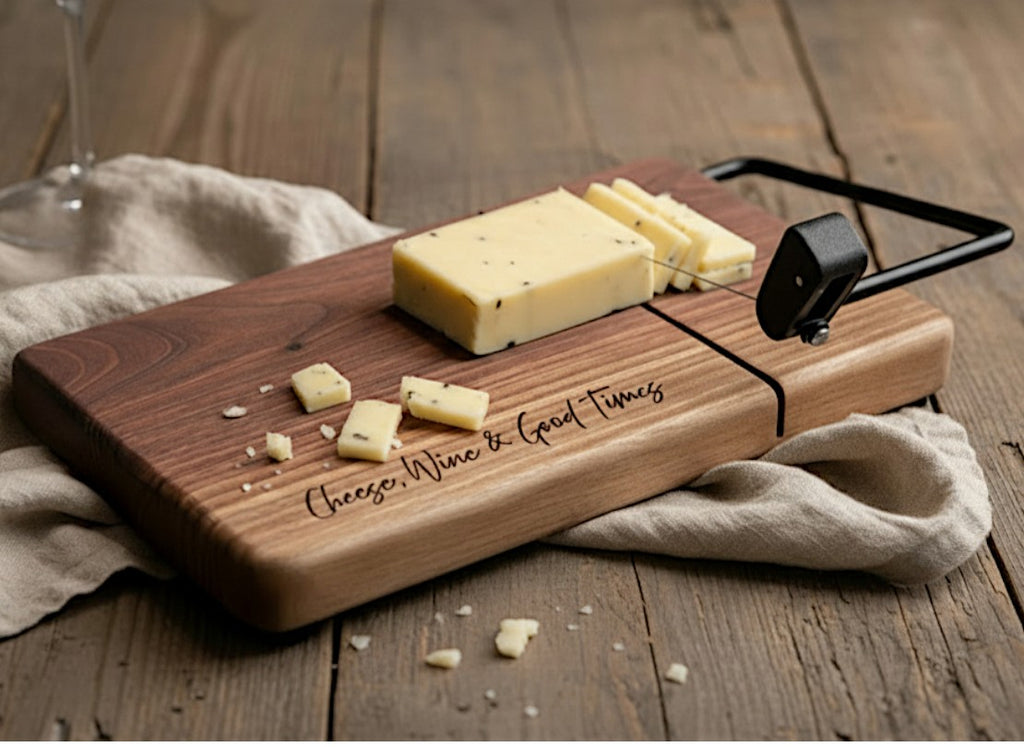 Personalized Cheese Slicer with Wire Cutter, Cheese Cutting  Board, in Maple or Walnut