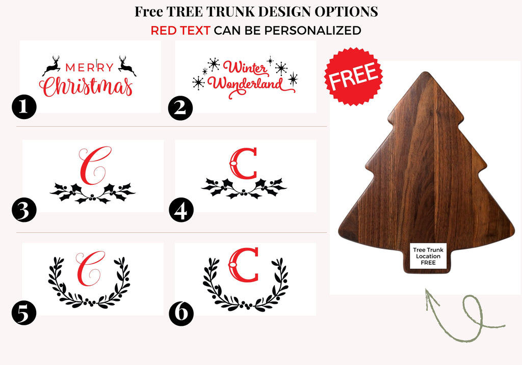 Holiday Charcuterie Boards - Personalized Christmas Tree Tray