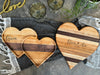 Personalized Wooden Valentines Day Heart Shaped Cutting Board & Charcuterie Board Set, Tray, Serving Plate, Catch All Dish. Gift Ideas.