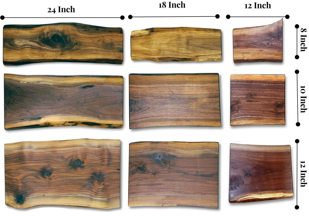 Personalized Live Edge Charcuterie Board, Black Walnut Rustic Cheese Boards, Custom Engraved Wood Serving Tray Wedding & Housewarming Gift