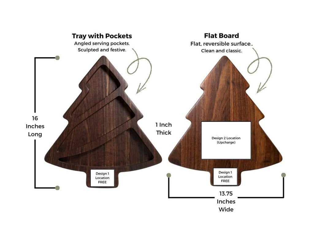 Holiday Charcuterie Boards - Personalized Christmas Tree Tray