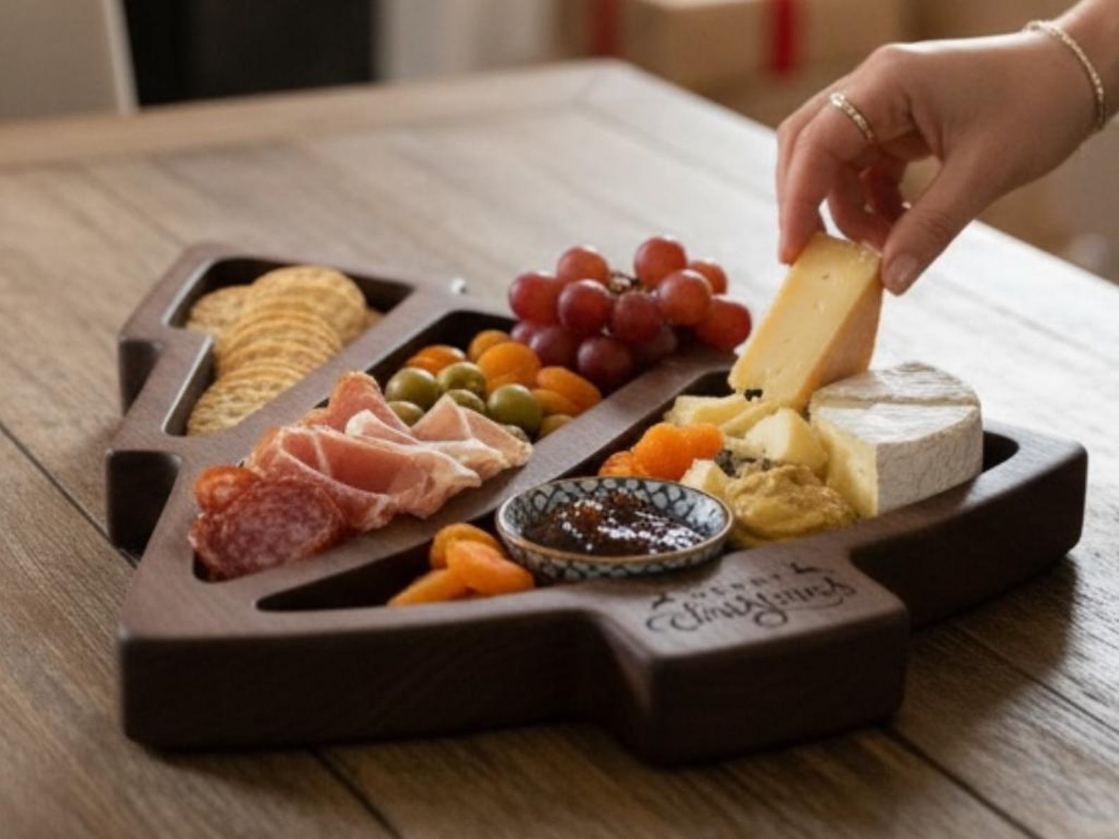 Holiday Charcuterie Boards - Personalized Christmas Tree Tray