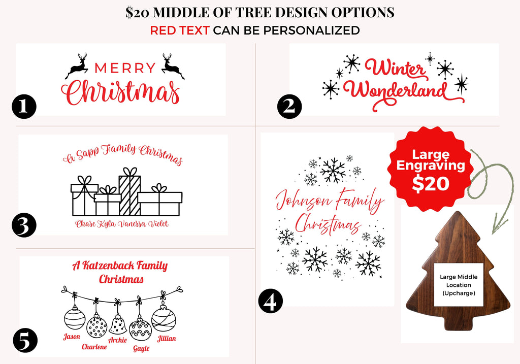 Holiday Charcuterie Boards - Personalized Christmas Tree Tray