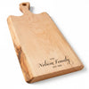 Personalized Maple Charcuterie Board with Handle | Custom Engraved Live Edge Serving Board