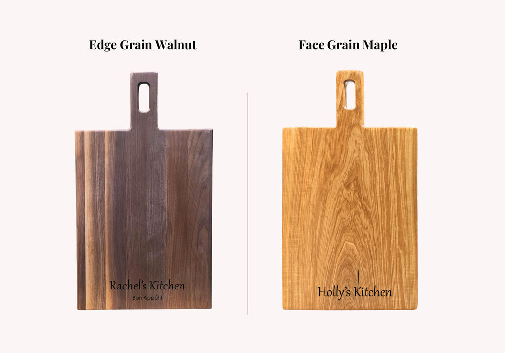 Personalized Charcuterie Board with Handle, Modern Cheese Server, Minimalist Wooden Cutting Board in Walnut or Maple