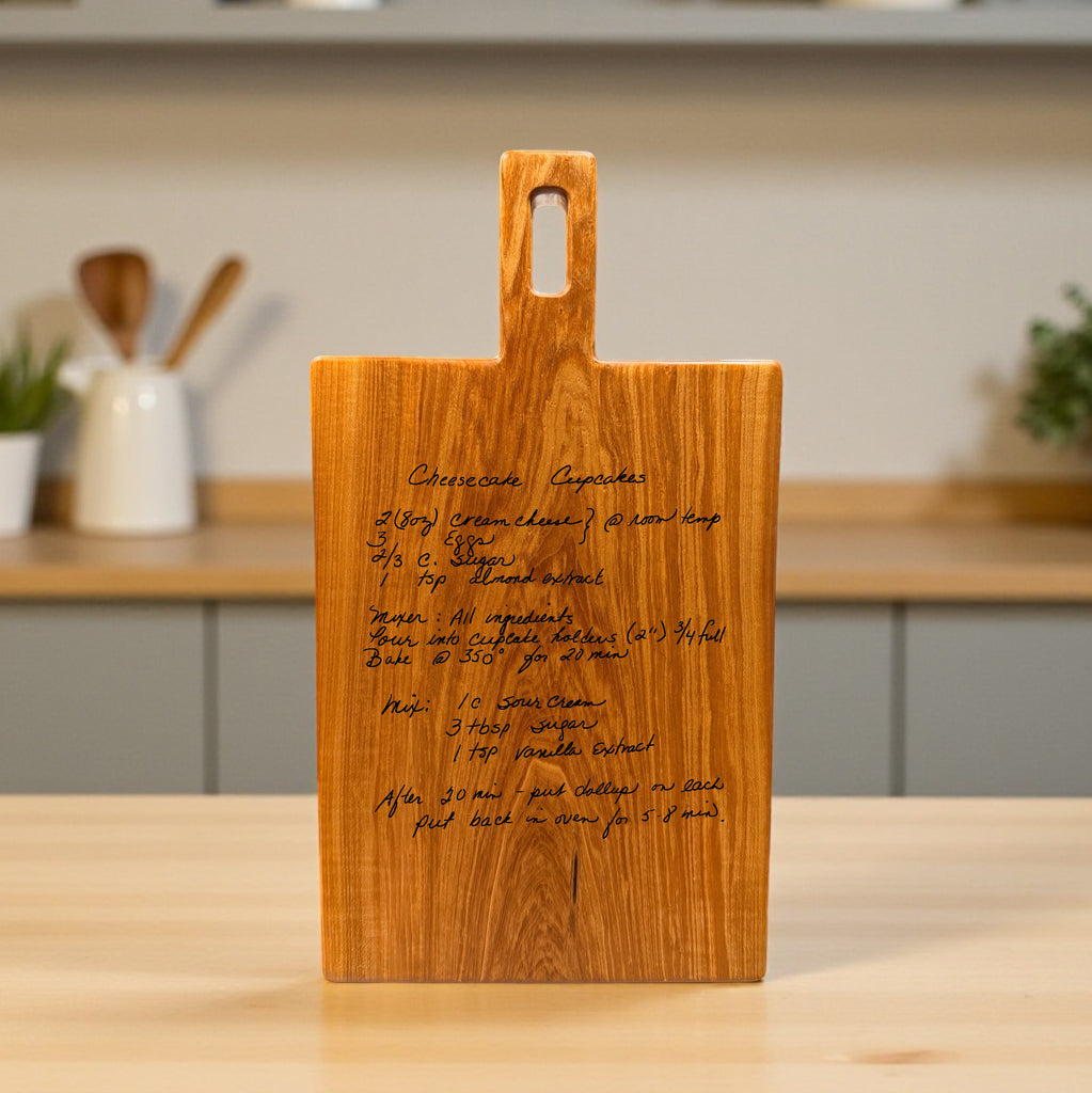 Personalized Recipe Cutting Board, Custom Maple Charcuterie Board with Handwritten Recipe Engraving. Gift for Housewarming, Mom, Grandma