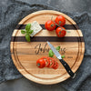 The Round 12x12 Edge Grain Maple & Walnut Accent Cutting Board