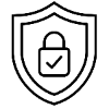 Shield and lock icon representing secure checkout