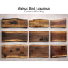 Solid walnut charcuterie boards with custom engraving options for anniversaries and birthdays
